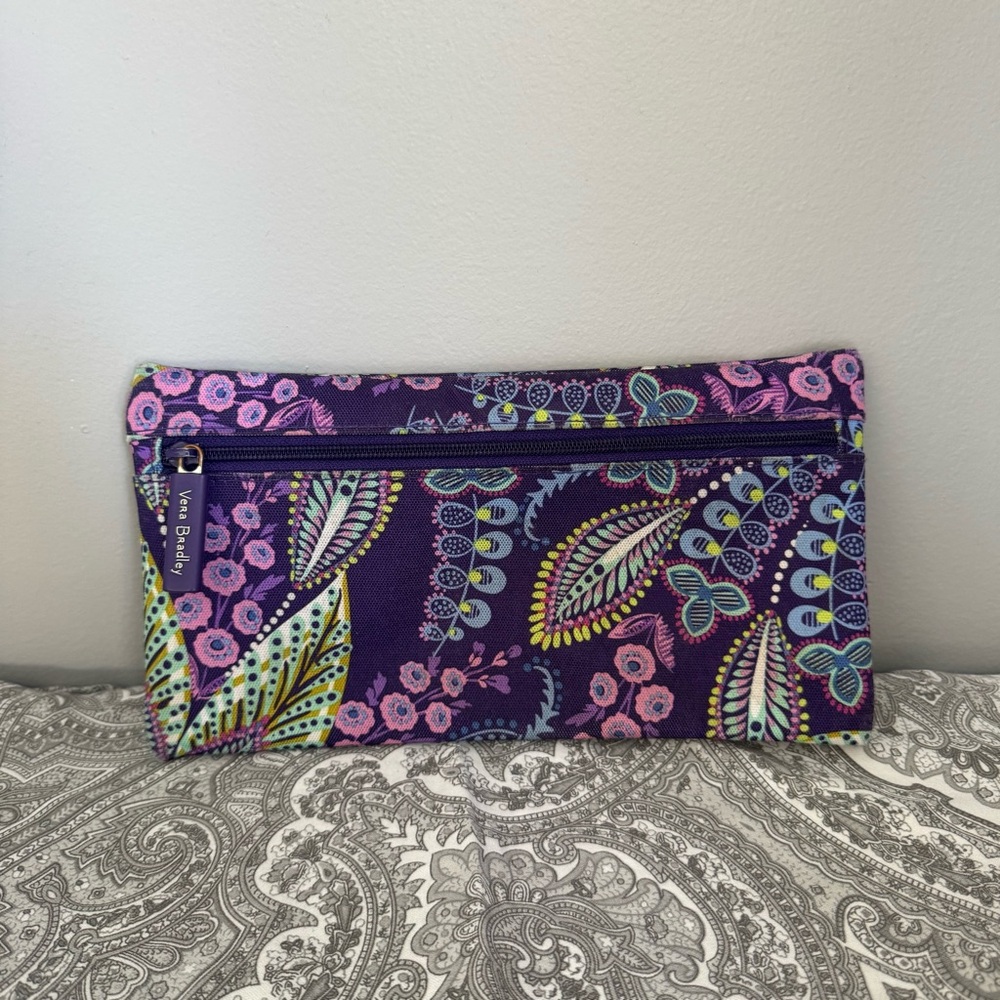 Vera Bradley Purple and Pink Floral Cosmetic Bag